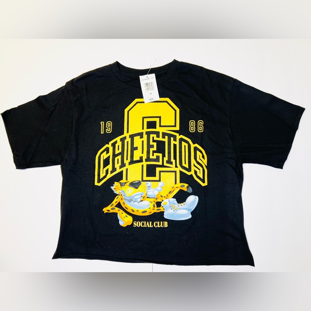 Youth Girl’s Hot Cheetos Black Cropped Top T-Shirt Size: M
